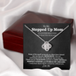 Bonus Mom Stepped Up Mom Love Knot Necklace | Unbiological Mom, Foster Mom, Stepmom, Mother In Law Card Mother's Day Gift