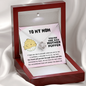 To My Mother Puffer Cute Love Knot Message Necklace for Mother | A Sentimental Letter To Mother | Mother's Day, Birthday Gift for Mom