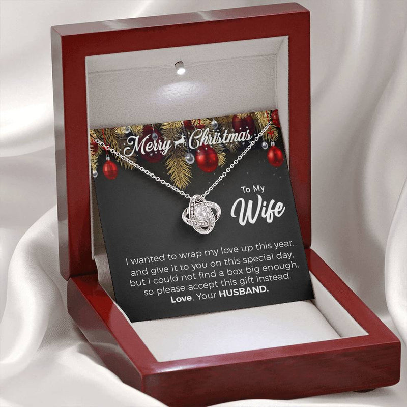 Wife Love Knot Christmas Gift Nekclace, Gift for Wife, Wife Necklace, Wife Christmas Card, Christmas Gift for Wife, To My Wife from Husband
