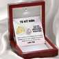 To My Mom, You're One Bad Mother Puffer Funny Mother's Day Love Knot Necklace | Gift For Mother