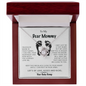 To My Dear Mommy Snuggled In Your Tummy Love Knot Necklace, Gift for New Mom, Mother's Day Gift