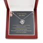 To My Amazing New Mom Thank You For Trusting Me Love Knot Necklace | Mother In Law Gift | Bride to Mother In Law Gift