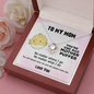To My Mother Puffer Cute Sentimental Message for Mother Love Knot Necklace | Mother's Day, Birthday Gift for Mom