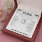 To My Daughter on Wedding Day from Mother in Heaven Love Knot Necklace | Gift from Deceased Mother of the Bride | Gift from Mother In Heaven on Wedding day