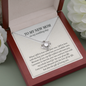 To My New Mom On My Wedding Day Love Knot Necklace Gift | Mother In Law Wedding Gift From Bride | Mother of the Groom Necklace | Future Mother in Law Wedding Gift | Sentimental Gift For Mother-In-Law