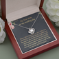 To My New Mom On My Wedding Day I Promise To Cherish Your Son Love Knot Necklace | Mother In Law Gift | Bride to Mother In Law Gift