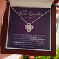 To My Bonus Daughter You Are My Biggest Achievement Love Knot Necklace | Bonus Daughter Birthday, Christmas, Graduation Gift