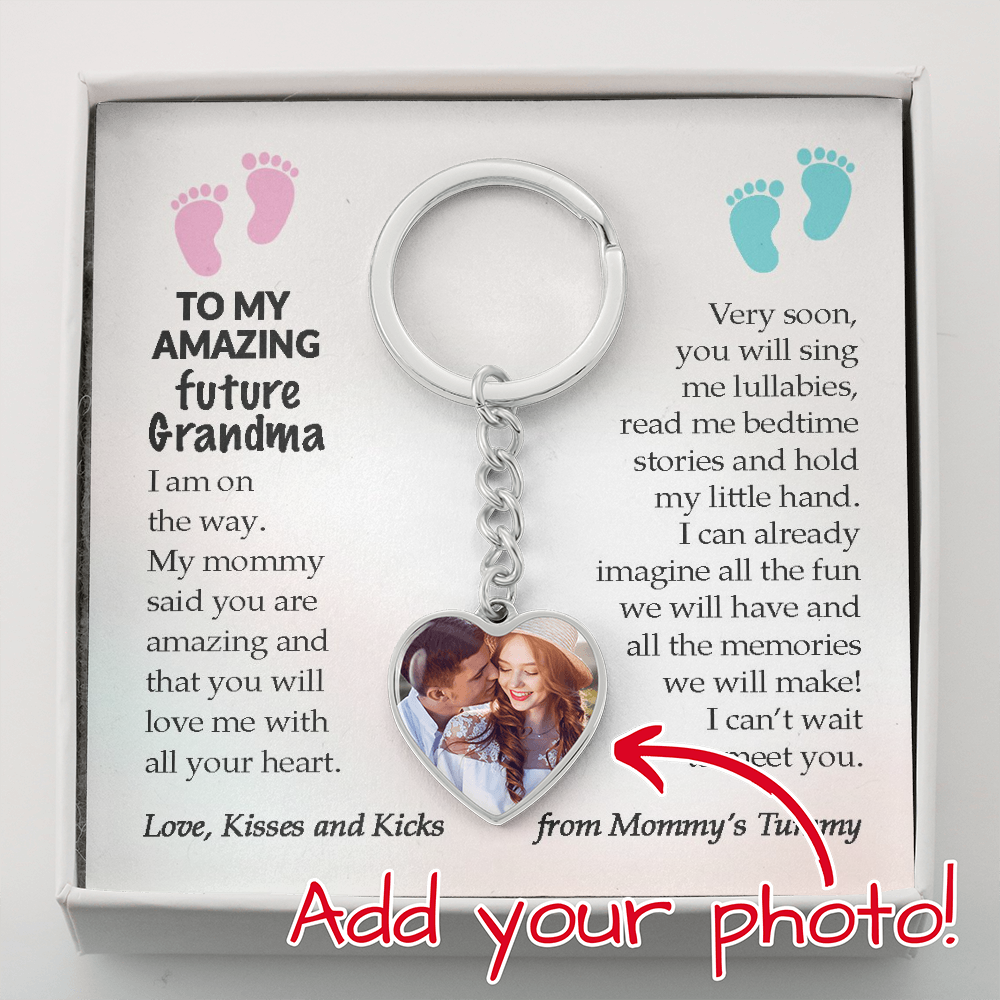 Personalized Grandma To Be Sonogram Keychain Gift,  First Time Grandma, New Grandma Gift from Baby Bump, Grandma To Be Baby Announcement