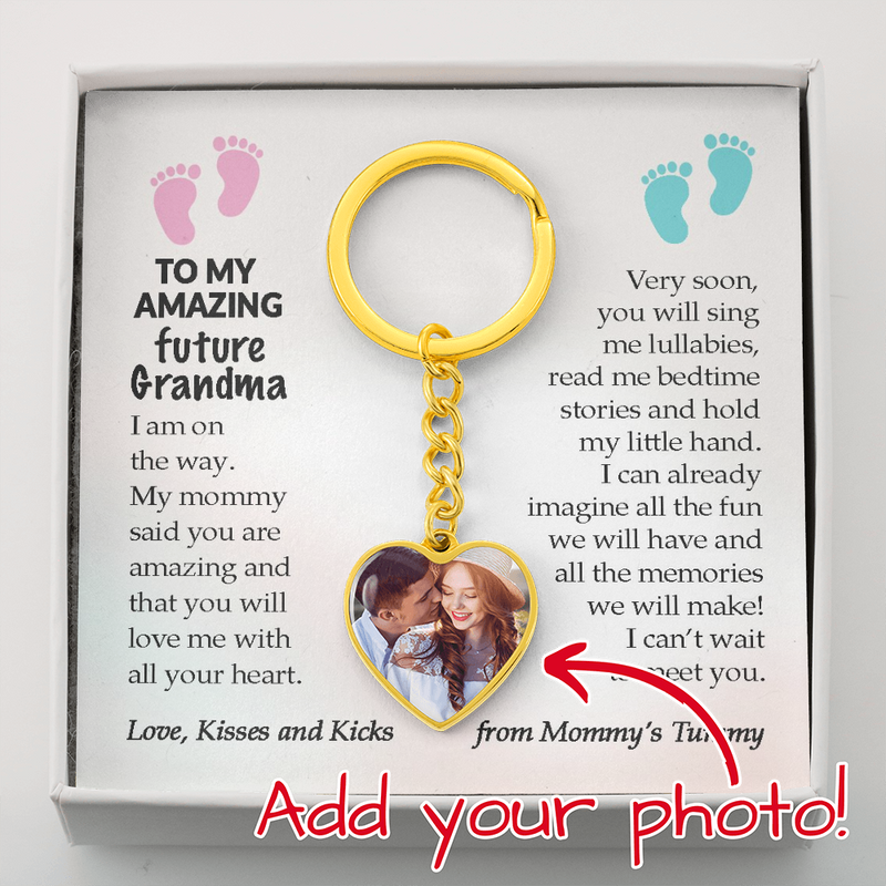 Personalized Grandma To Be Sonogram Keychain Gift,  First Time Grandma, New Grandma Gift from Baby Bump, Grandma To Be Baby Announcement