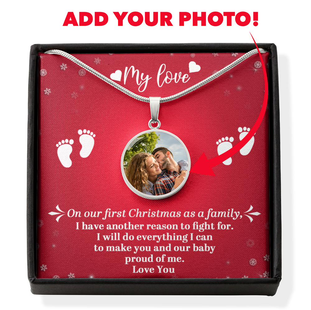 To My Love, Our First Christmas As A Family Necklace