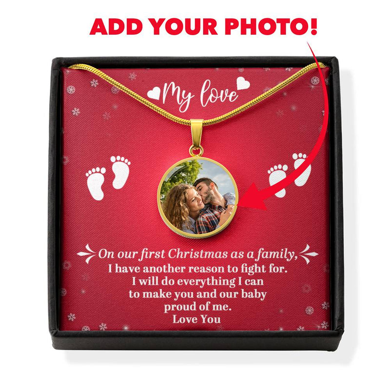 To My Love, Our First Christmas As A Family Necklace