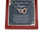 Enjoy Your Next Chapter Be Proud Of The Work You Have Done Interlocking Hearts Necklace | Farewell Gift for Coworker |  New Job Gift |  Fresh Start Gift for Coworker