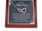 To New Beginnings Wishing You Much Joy and Happiness Interlocking Hearts Necklace | Farewell Gift for Coworker |  New Job Gift |  Fresh Start Gift for Coworker