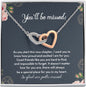 You'll Be Missed So Glad Our Paths Crossed Interlocking Hearts Necklace | Farewell Gift for Coworker |  New Job Gift |  Fresh Start Gift for Coworker