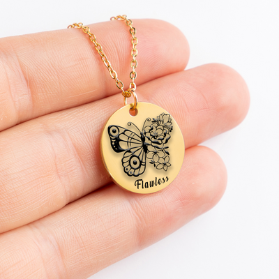 Personalized Butterfly Necklace, Sentimental Gift Mothers day Gift, Encouragement Gift for Her