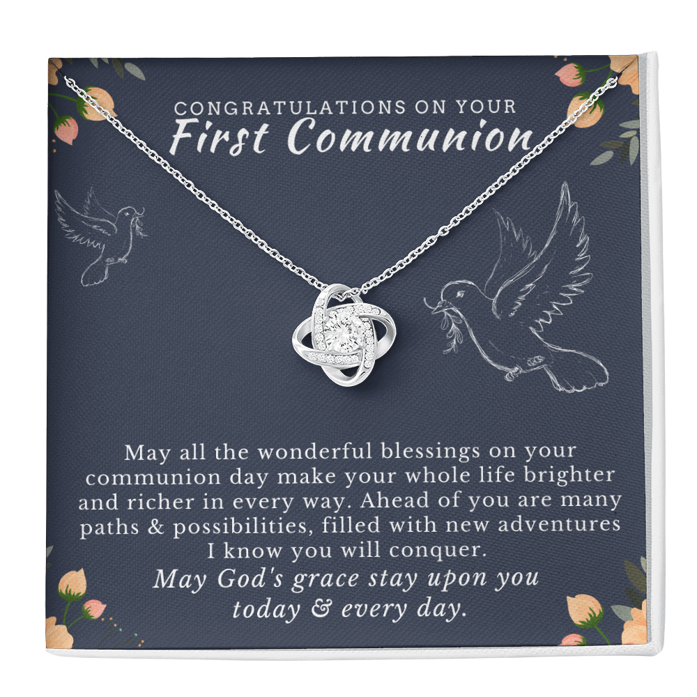 First Communion Heart Necklace | First Communion Gift Girl | First Holy Communion - Gift for Daughter, Goddaughter, Granddaughter