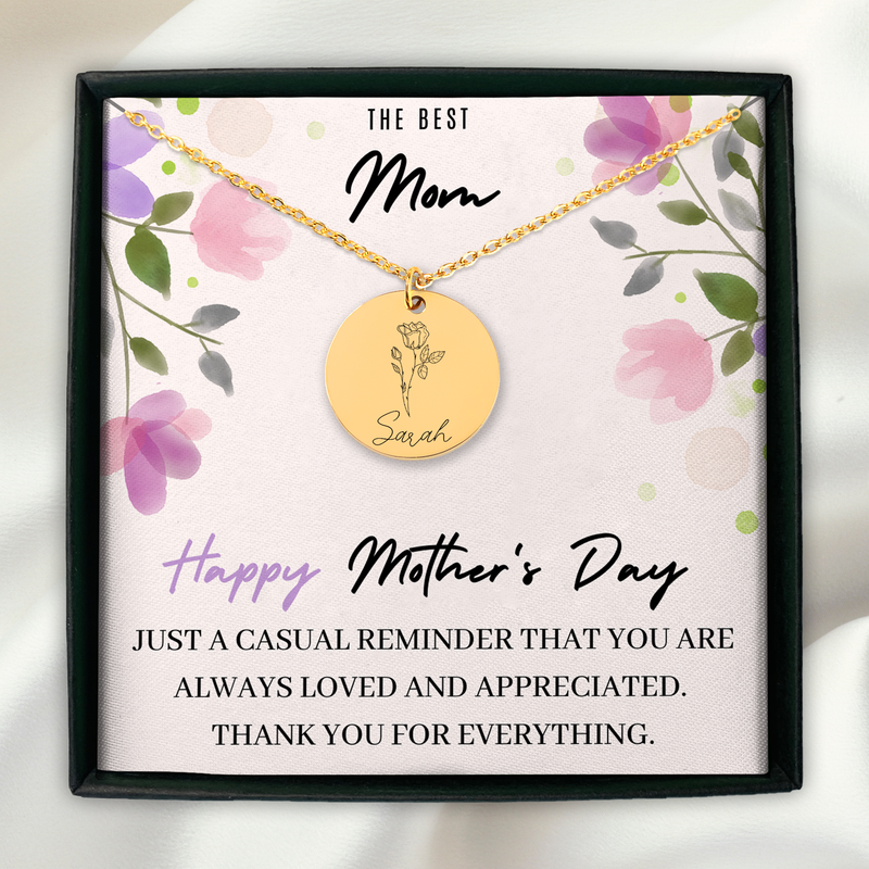 Birthflower Name Necklace