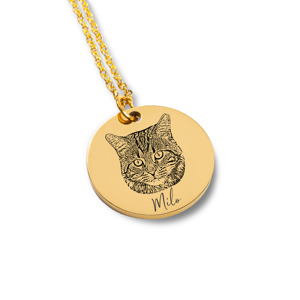 18K Gold Cat Pendant - Free Customization – TDC Jewellery