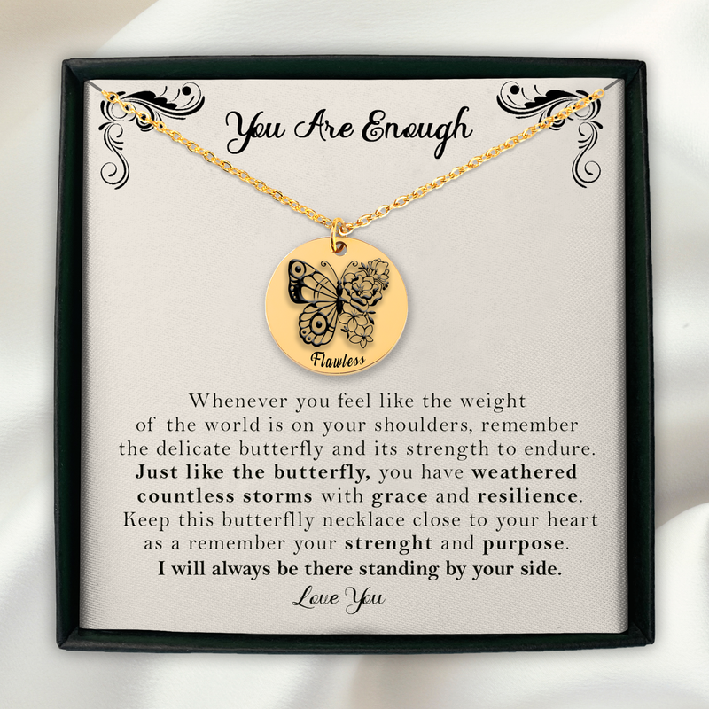 Personalized Butterfly Necklace, Sentimental Gift Mothers day Gift, Encouragement Gift for Her
