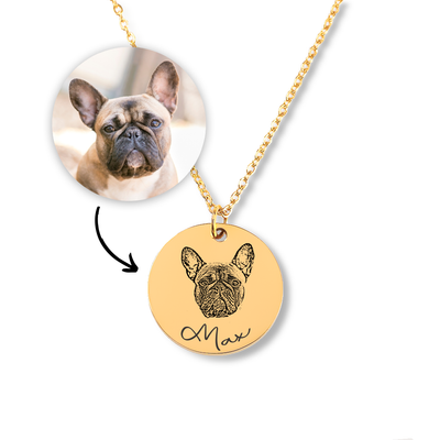 To My Dog Mama Personalized Pet Portrait Necklace | Custom Dog Mom Necklace | Funny Gift for Dog Lovers | Pet Charm Necklace for Dog Mom