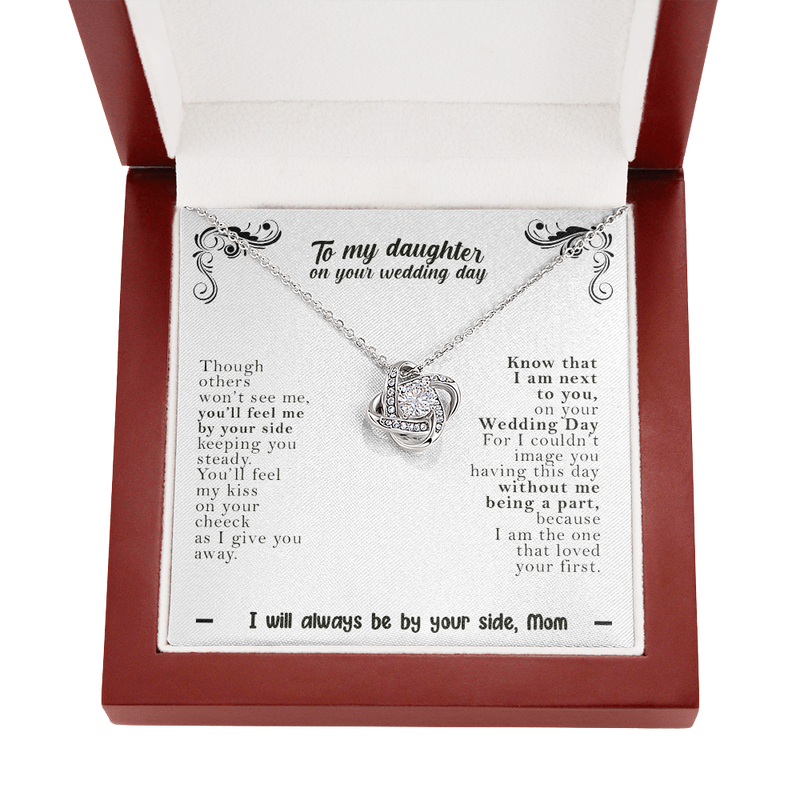 To My Daughter on Wedding Day from Mother in Heaven Love Knot Necklace | Gift from Deceased Mother of the Bride | Gift from Mother In Heaven on Wedding day