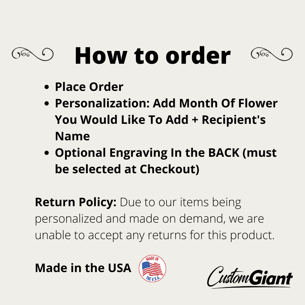 To The Mother Of The Groom Personalized Gift Birth Flower Necklace | Gift from Bride Mother of the Groom Necklace | Gift for Mother in Lawecklace