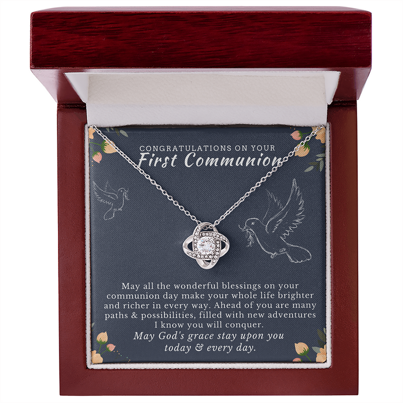 First Communion Heart Necklace | First Communion Gift Girl | First Holy Communion - Gift for Daughter, Goddaughter, Granddaughter