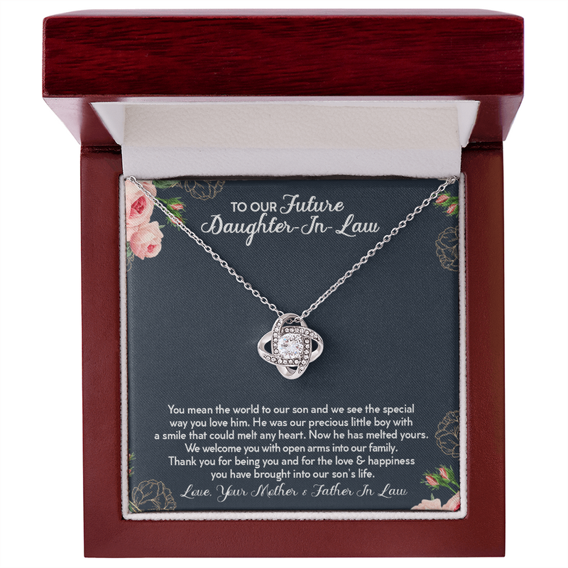 To Our Future Daughter-In-Law Love Knot Necklace, To Our Daughter-In-Law Gift On Wedding Day