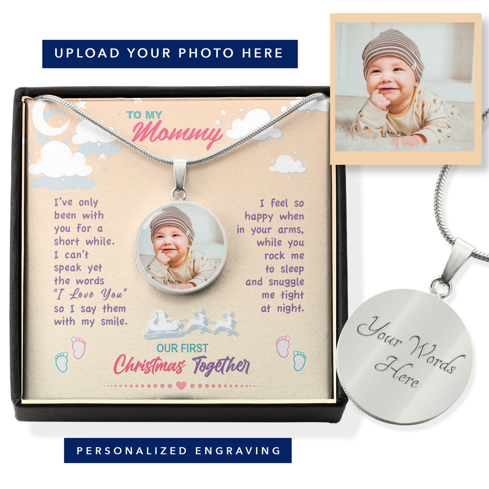 To My Mommy, Our First Christmas Together Necklace