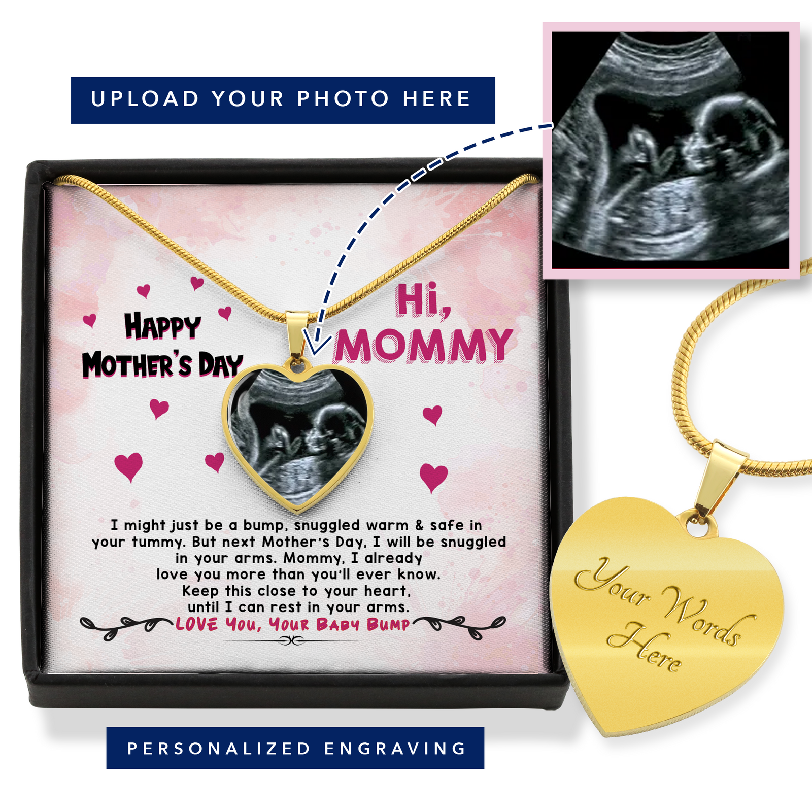 Mommy To Be  Mother's Day From Baby Bump Necklace