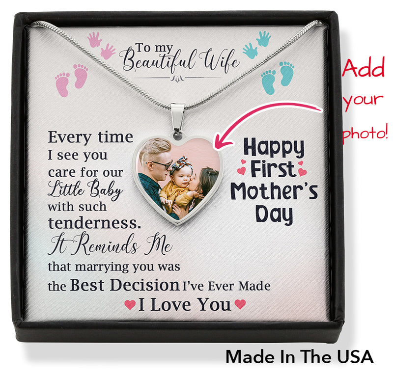 To My Wife First Mother's Day Personalized Necklace