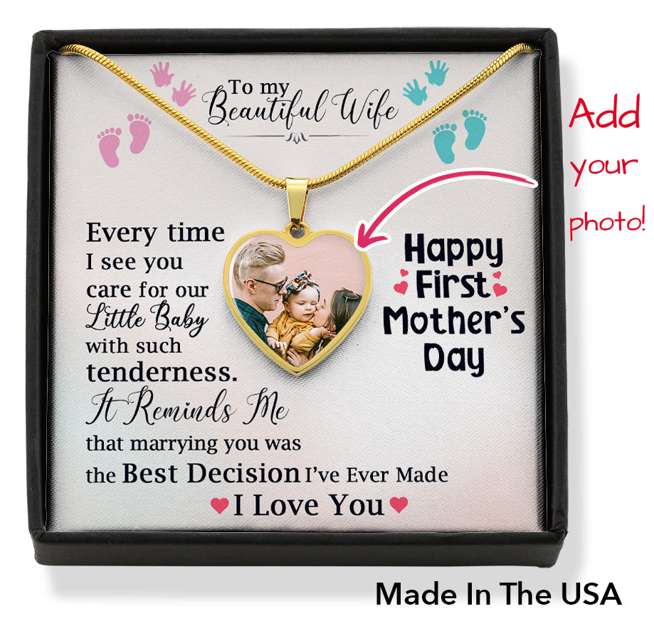 To My Wife First Mother's Day Personalized Necklace