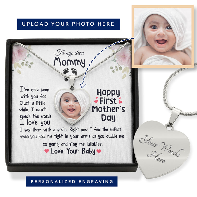 First Mother's Day Photo Heart Necklace Gift from Baby | 1st Mothers Day Gift for New Mom | Personalized First Time Mom Gift From Baby