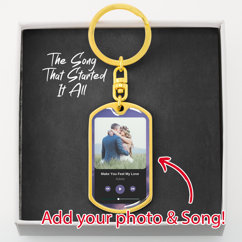 Custom Photo Song Keychain, Custom Photo Spotify Keychain, Personalized Album Cover Music Keychain, Photo Keychain Engraved