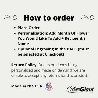 To My Beautiful Niece Personalized Birth Flower Necklace | Gifts for Niece, From Uncle, From Aunt | Customized Birth Flower Gift for Girls