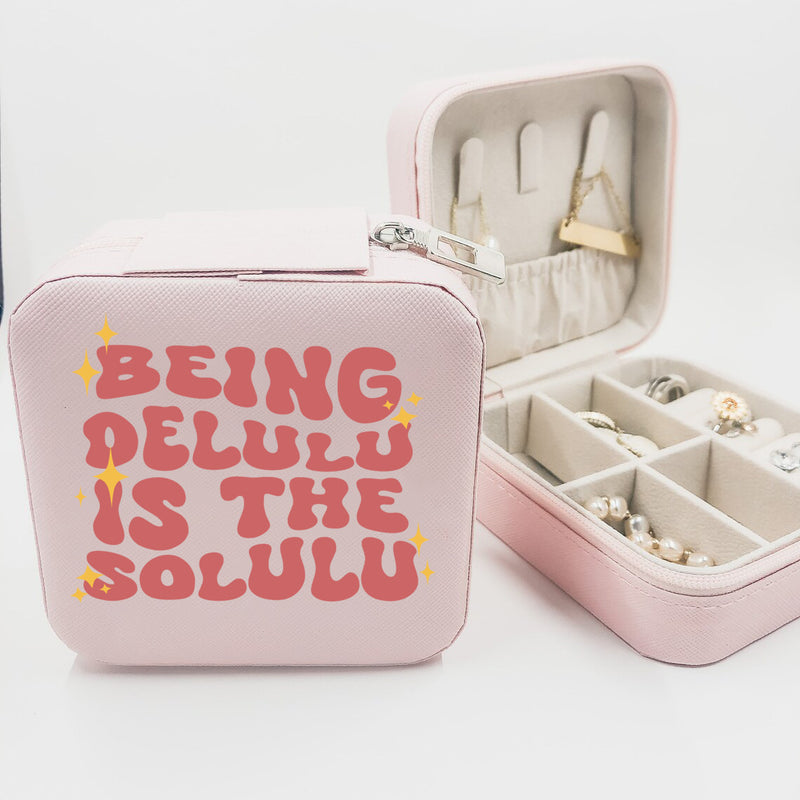 Delulu Is The Solulu Jewelry Box, Mental Health Gift, Tiktok Meme, Funny Gift for Best Friend, Pop Culture Gifts, Cute Delulu Storage Box