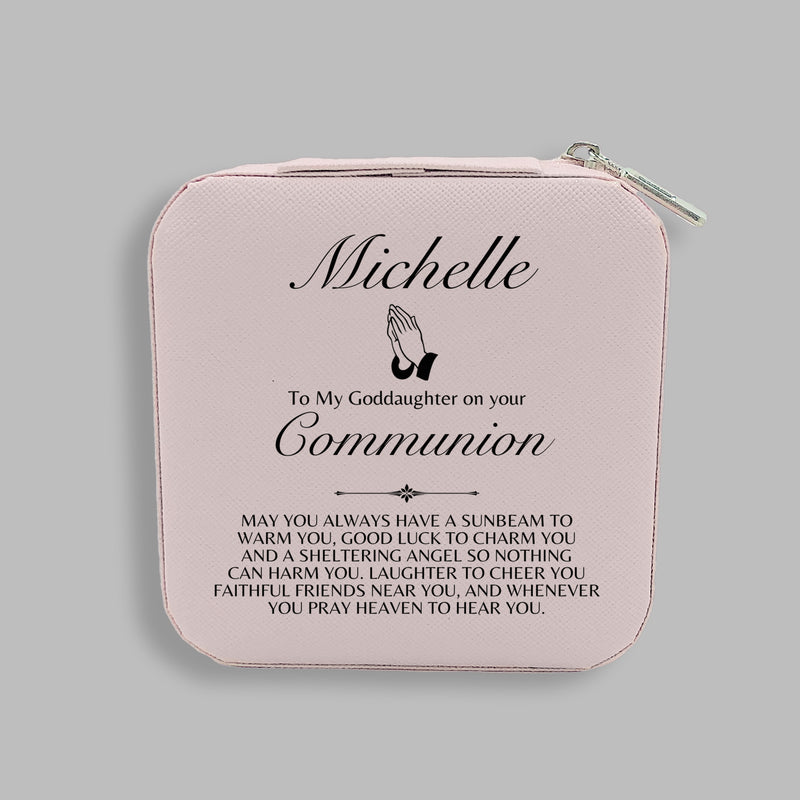 Personalized First Communion Gift for Goddaughter, Jewelry Box Gift from Godmother, Custom Goddaughter Gifts, Custom Gift for Girls Teens