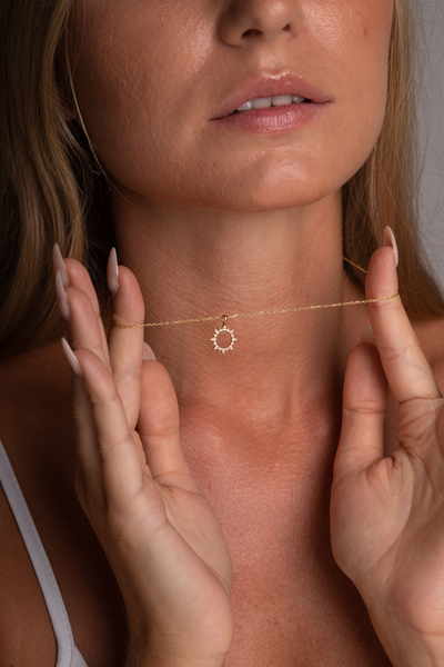 You Are Strong Motivational Minimalist Sun Pendant | Fire In You Dainty Sun Pendant Strength Necklace | Inspirational Sun Necklace | Encouragement Gift